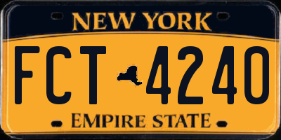 NY license plate FCT4240