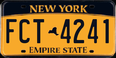 NY license plate FCT4241