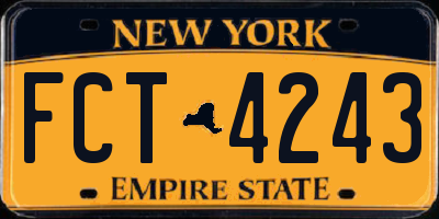 NY license plate FCT4243