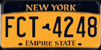 NY license plate FCT4248