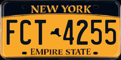 NY license plate FCT4255