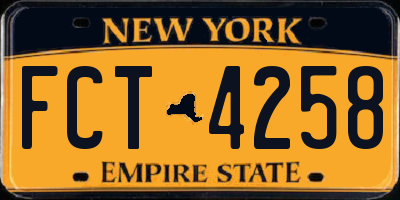 NY license plate FCT4258
