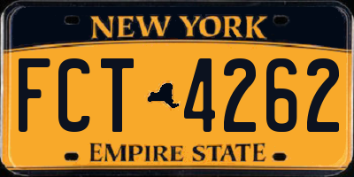 NY license plate FCT4262