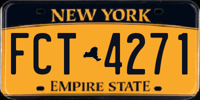 NY license plate FCT4271