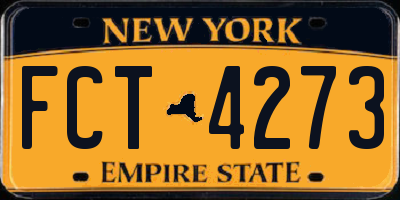 NY license plate FCT4273