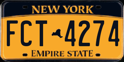 NY license plate FCT4274