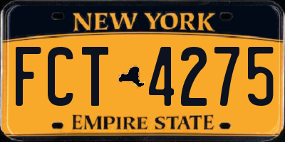 NY license plate FCT4275