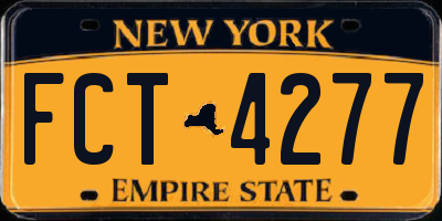 NY license plate FCT4277