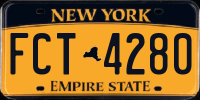 NY license plate FCT4280