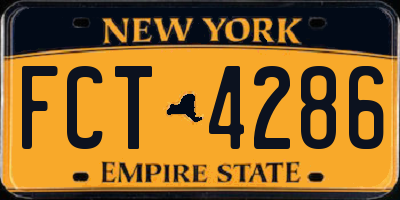 NY license plate FCT4286
