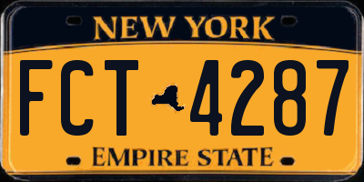 NY license plate FCT4287