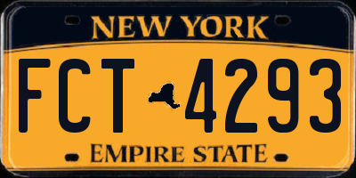 NY license plate FCT4293