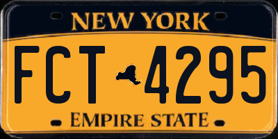 NY license plate FCT4295