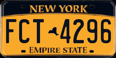NY license plate FCT4296