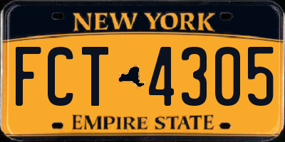 NY license plate FCT4305