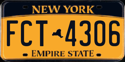 NY license plate FCT4306