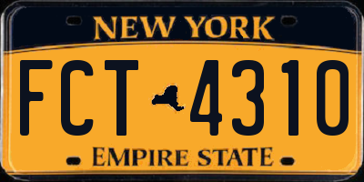 NY license plate FCT4310