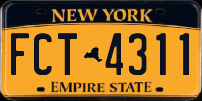 NY license plate FCT4311