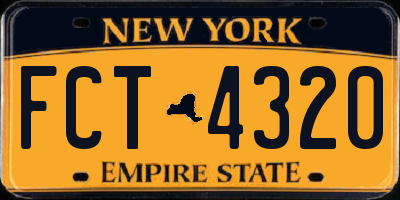 NY license plate FCT4320