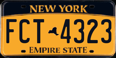 NY license plate FCT4323