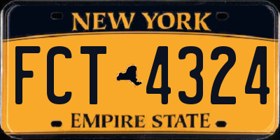 NY license plate FCT4324