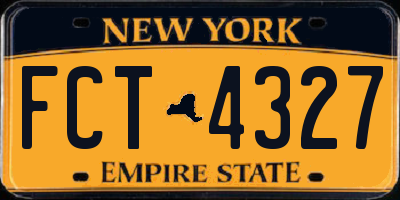 NY license plate FCT4327