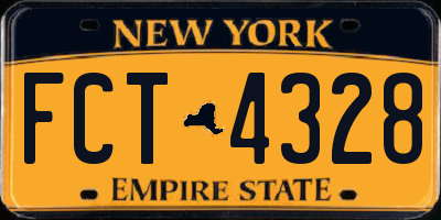 NY license plate FCT4328