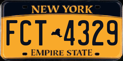 NY license plate FCT4329