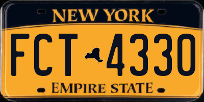 NY license plate FCT4330
