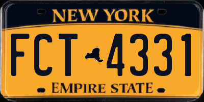NY license plate FCT4331