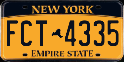 NY license plate FCT4335