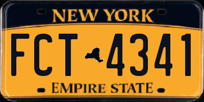 NY license plate FCT4341