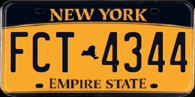 NY license plate FCT4344