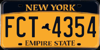 NY license plate FCT4354