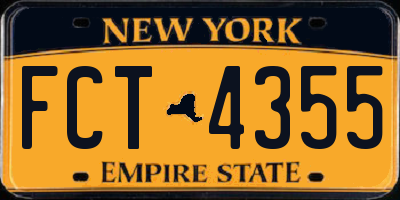 NY license plate FCT4355