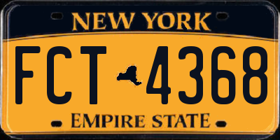 NY license plate FCT4368