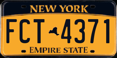 NY license plate FCT4371