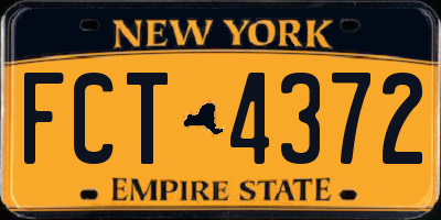 NY license plate FCT4372