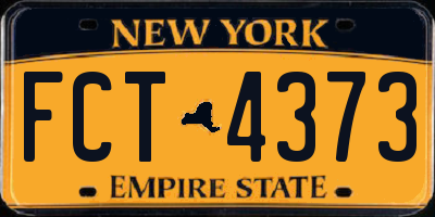 NY license plate FCT4373
