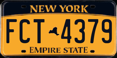 NY license plate FCT4379