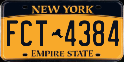 NY license plate FCT4384