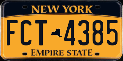 NY license plate FCT4385