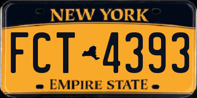 NY license plate FCT4393