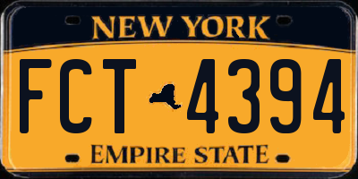 NY license plate FCT4394