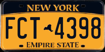 NY license plate FCT4398
