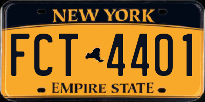 NY license plate FCT4401