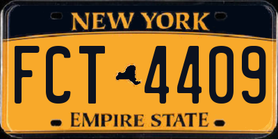 NY license plate FCT4409
