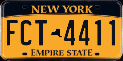 NY license plate FCT4411