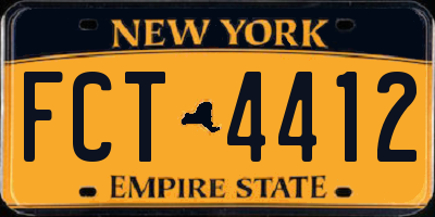 NY license plate FCT4412