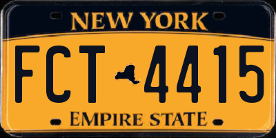 NY license plate FCT4415